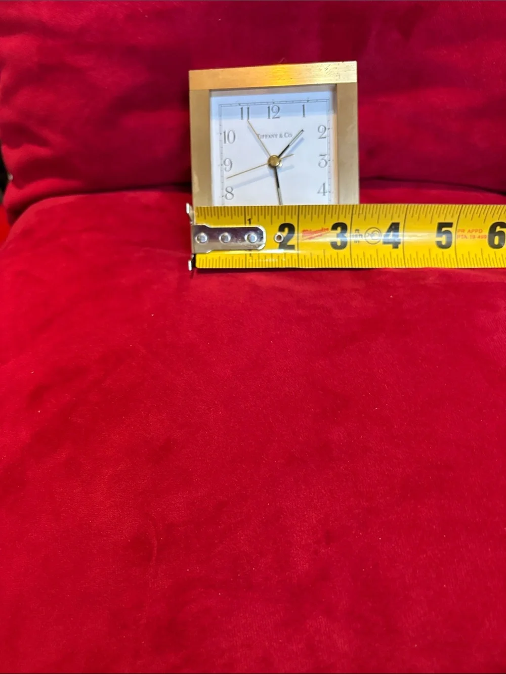 Tiffany & Co. Gold Frame Desk Clock with White Dial